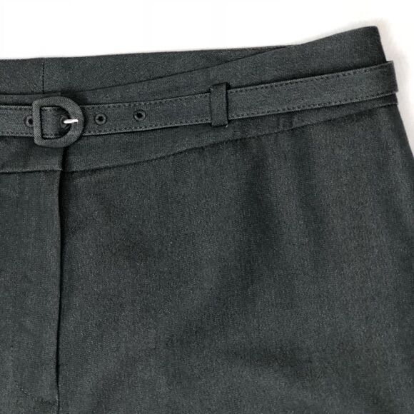 Tahari Arthur Levine Dress Pants Women Petite 10P Gray Lined Wide Leg with Belt - Picture 9 of 12